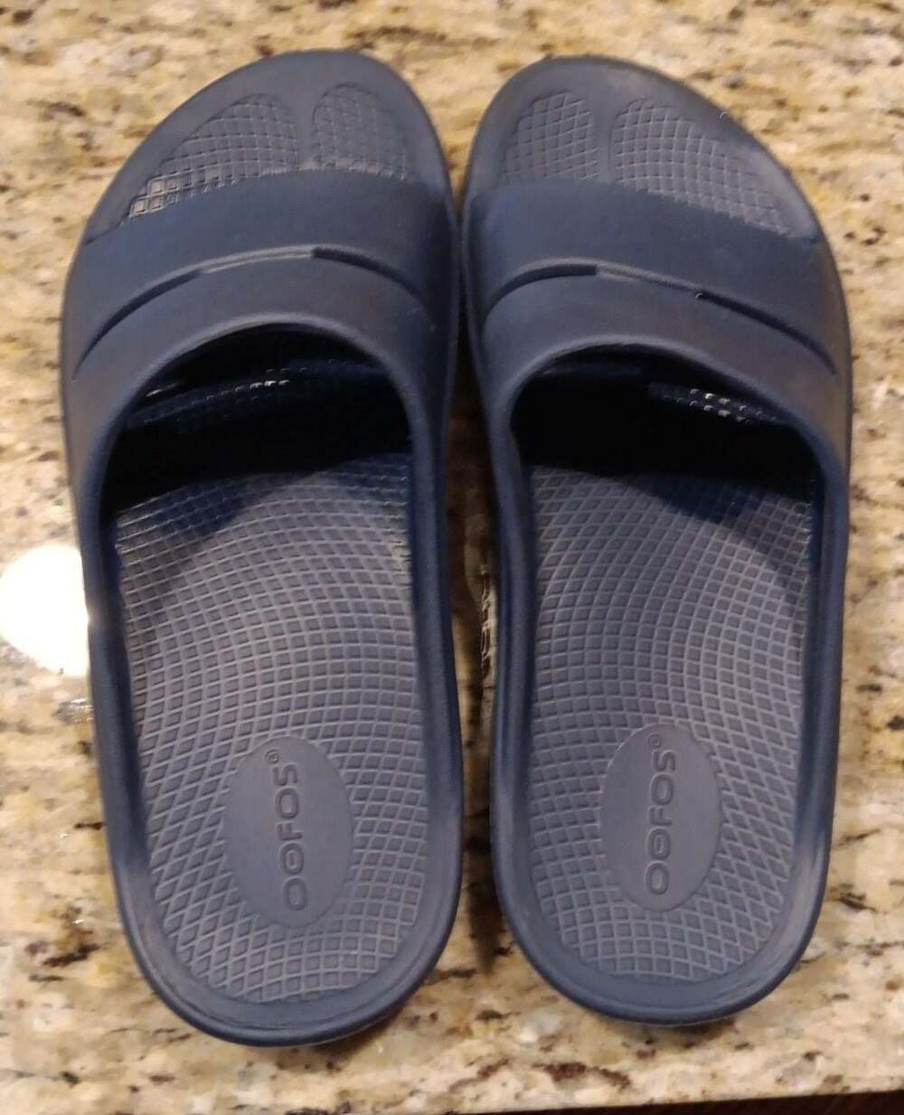 OOFOS OOahh Recovery Slide Sandals in Navy
